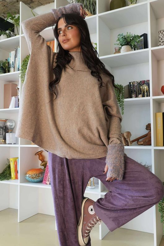 Beyond Terry Oversized Cowl Knit Earth Marl /15 =